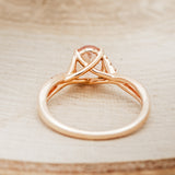 "ROSLYN" - OVAL MORGANITE ENGAGEMENT RING WITH DIAMOND ACCENTS-4