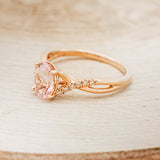 "ROSLYN" - OVAL MORGANITE ENGAGEMENT RING WITH DIAMOND ACCENTS-3