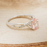 "ROSLYN" - OVAL MORGANITE ENGAGEMENT RING WITH DIAMOND ACCENTS-8