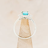 "TREVA" - EMERALD CUT TURQUOISE ENGAGEMENT RING WITH DIAMOND ACCENTS-5