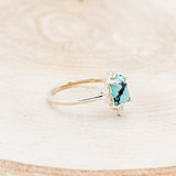 "TREVA" - EMERALD CUT TURQUOISE ENGAGEMENT RING WITH DIAMOND ACCENTS-2