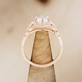 "LUCY IN THE SKY" PETITE - ROUND CUT MOONSTONE ENGAGEMENT RING WITH DIAMOND ACCENTS & DIAMOND DUST INLAYS-5