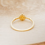 "STARLA" - ROUND CUT CITRINE ENGAGEMENT RING WITH A STARBURST DIAMOND HALO-5