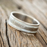 "RYDER" - CELTIC SAILOR'S KNOT ENGRAVED & MOTHER OF PEARL WEDDING RING-2