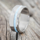 "VERTIGO" - TURQUOISE INLAY WEDDING BAND-1