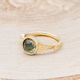 "SELENE" - ROUND CUT MOSS AGATE ENGAGEMENT RING-3