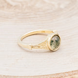 "SELENE" - ROUND CUT MOSS AGATE ENGAGEMENT RING-2