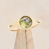 "SELENE" - ROUND CUT MOSS AGATE ENGAGEMENT RING-1