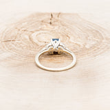 "BLOSSOM" - EMERALD CUT BLUE TOPAZ ENGAGEMENT RING WITH DIAMOND ACCENTS-11