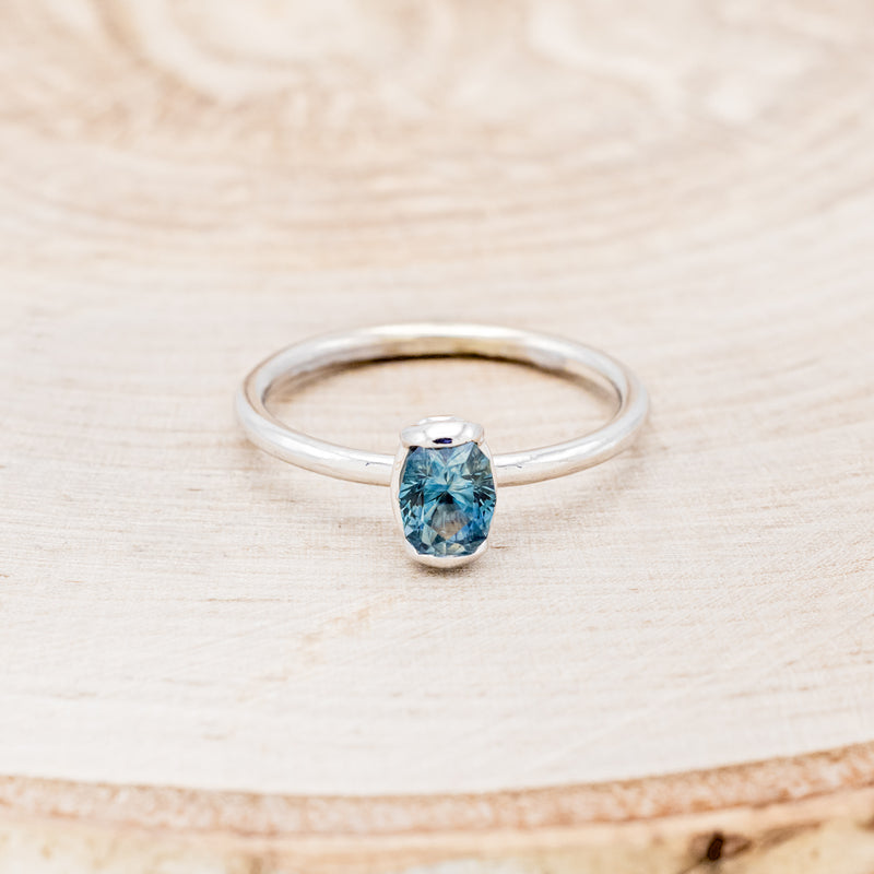 "MON PETIT" - OVAL MONTANA SAPPHIRE SOLITAIRE ENGAGEMENT RING-4