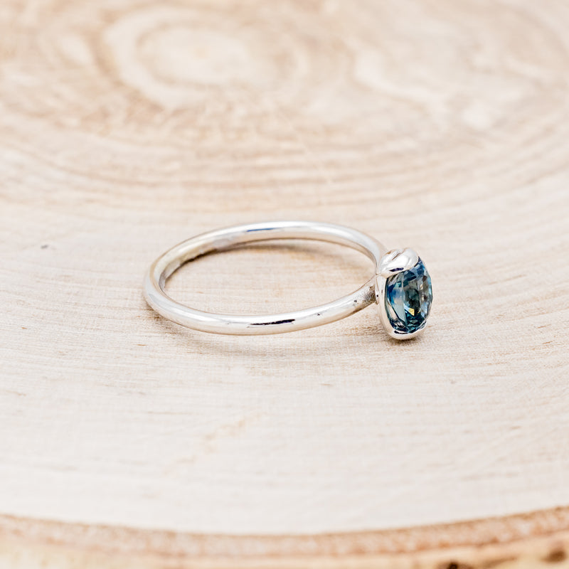 "MON PETIT" - OVAL MONTANA SAPPHIRE SOLITAIRE ENGAGEMENT RING-2