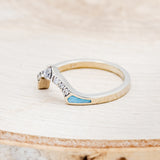 "CLEOPATRA" - BRIDAL SUITE - OVAL TURQUOISE & DIAMOND HALO ENGAGEMENT RING WITH TRACERS-21