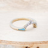 "CLEOPATRA" - BRIDAL SUITE - OVAL TURQUOISE & DIAMOND HALO ENGAGEMENT RING WITH TRACERS-20