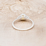 "RHEA" - OVAL WHITE OPAL ENGAGEMENT RING WITH DIAMOND ACCENTS-17