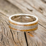 "RYDER" - CELTIC LOVE KNOT ENGRAVED & WHISKEY BARREL OAK WEDDING RING-9