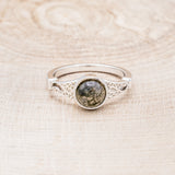 "SELENE" - ROUND CUT MOSS AGATE ENGAGEMENT RING-8