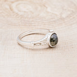 "SELENE" - ROUND CUT MOSS AGATE ENGAGEMENT RING-9