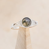 "SELENE" - ROUND CUT MOSS AGATE ENGAGEMENT RING-7