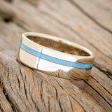 "VERTIGO" - TURQUOISE INLAY WEDDING BAND-20