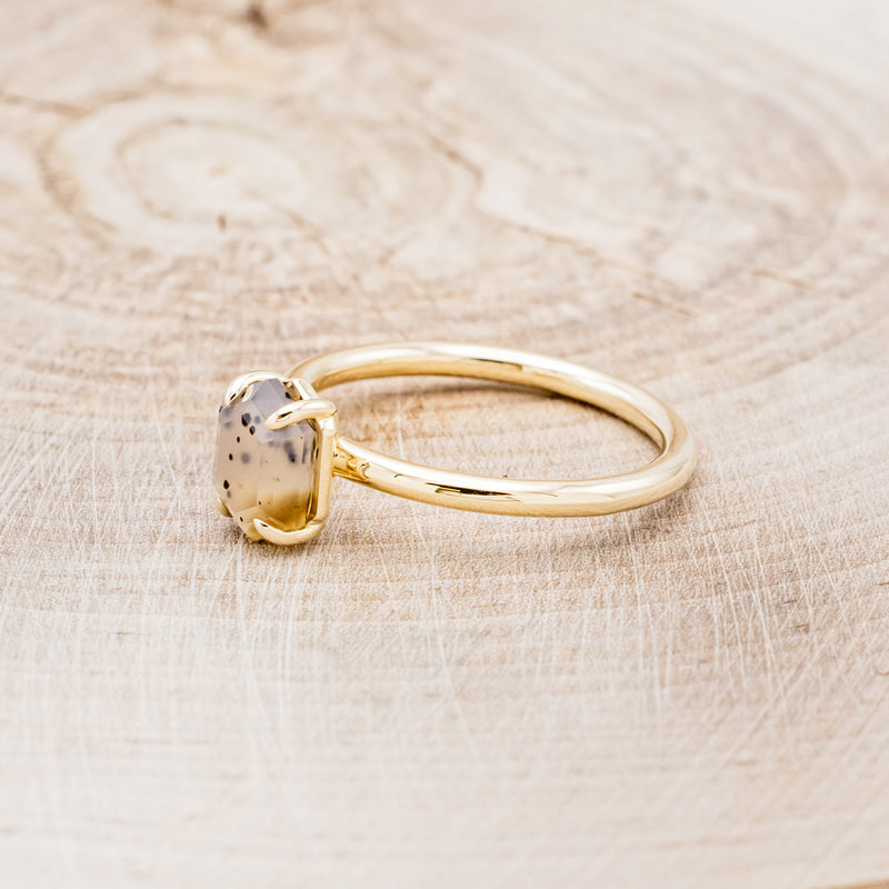 "AURUM" - MONTANA AGATE SOLITAIRE ENGAGEMENT RING-3