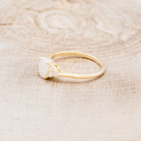 "RHEA" - OVAL WHITE OPAL ENGAGEMENT RING WITH DIAMOND ACCENTS-9